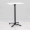 700mm White Square Poseur Table - Black Frame