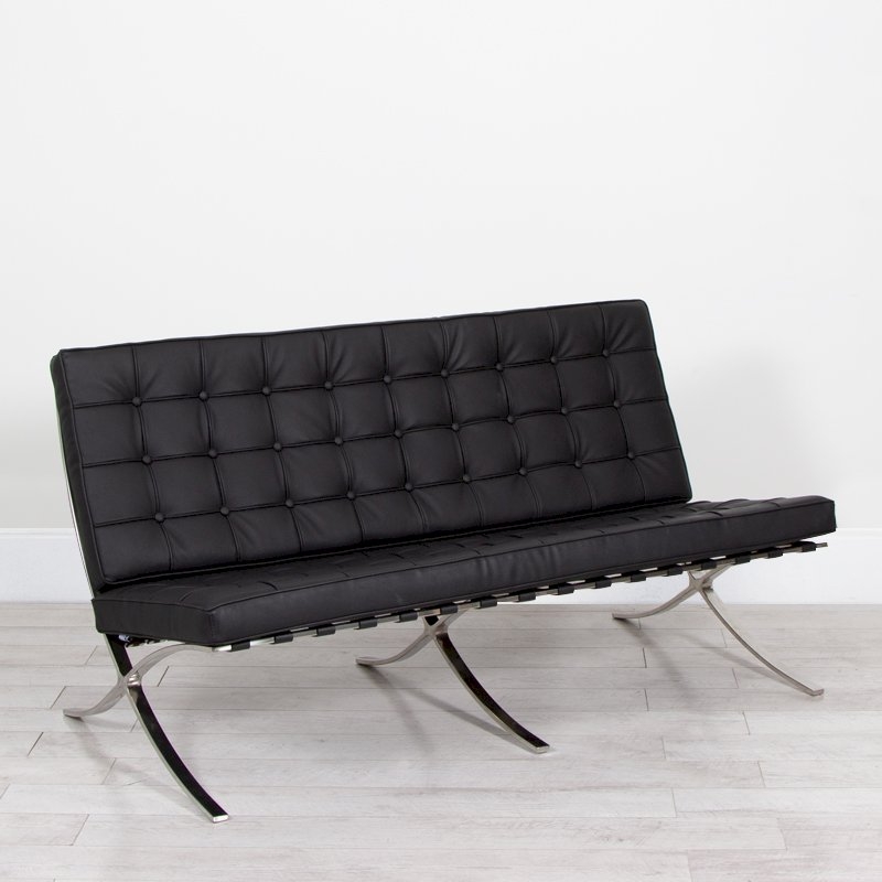 Black Barcelona Style Sofa
