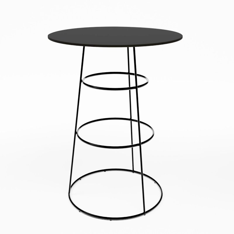 Black Spire Poseur Table - Black Top