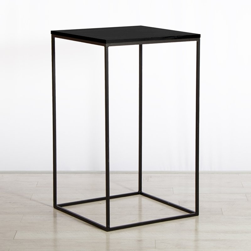 Box Frame High Table Black 600 x 600 x 1020h