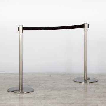 Chrome Stretch Barrier - Black Webbing Chrome Stretch Barrier - Black Webbing