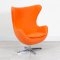 Orange Fabric Egg Chair