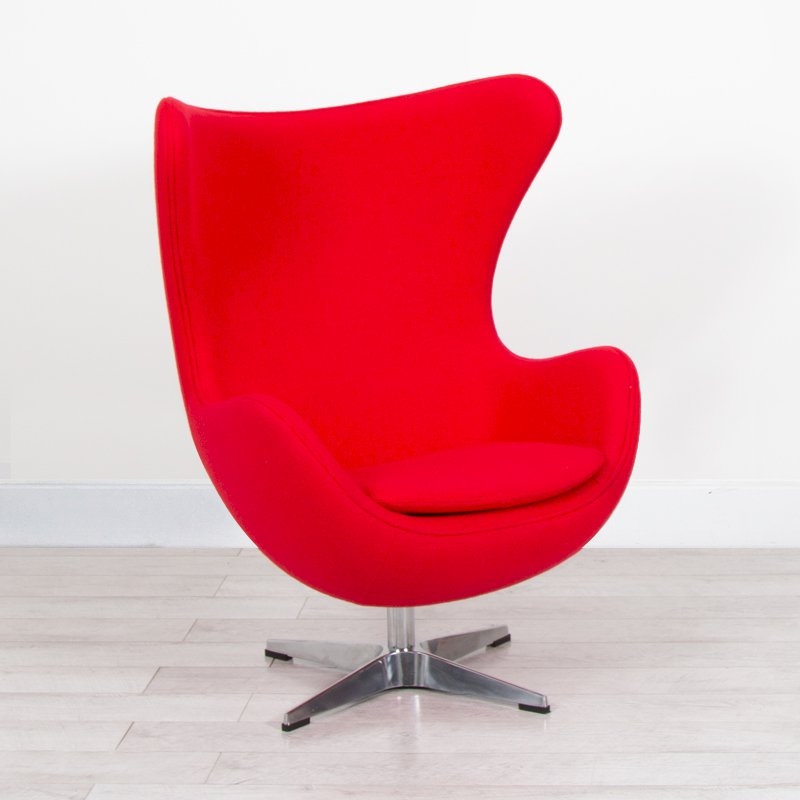 Red Fabric Egg Chair