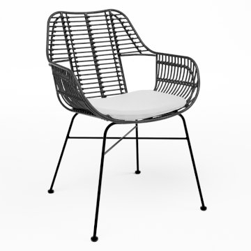 Miami Armchair - Black with White Cushion Miami Armchair - Black with White Cushion