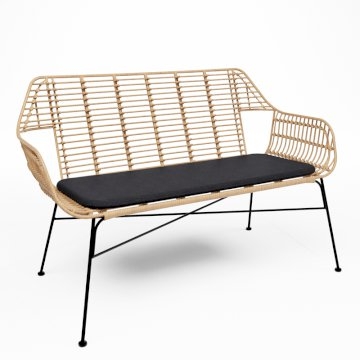 Miami Bench - Natural With Black Pad Miami Bench - Natural With Black Pad