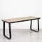 Utah Double Bistro Table - Black Base Natural Oak Top