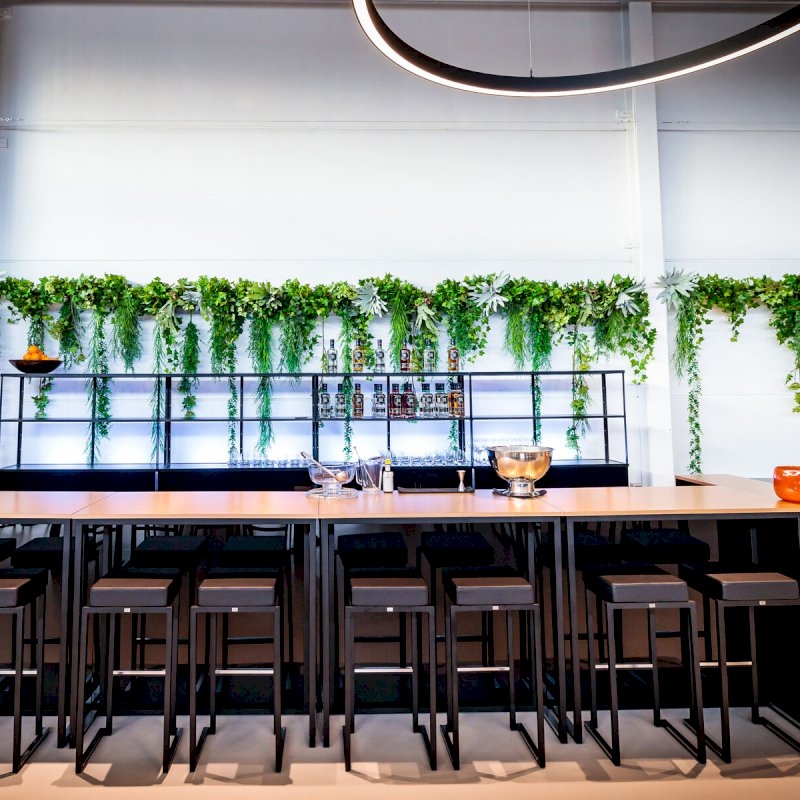 Nevada Bar Stool - Black Base Black Leather Pad