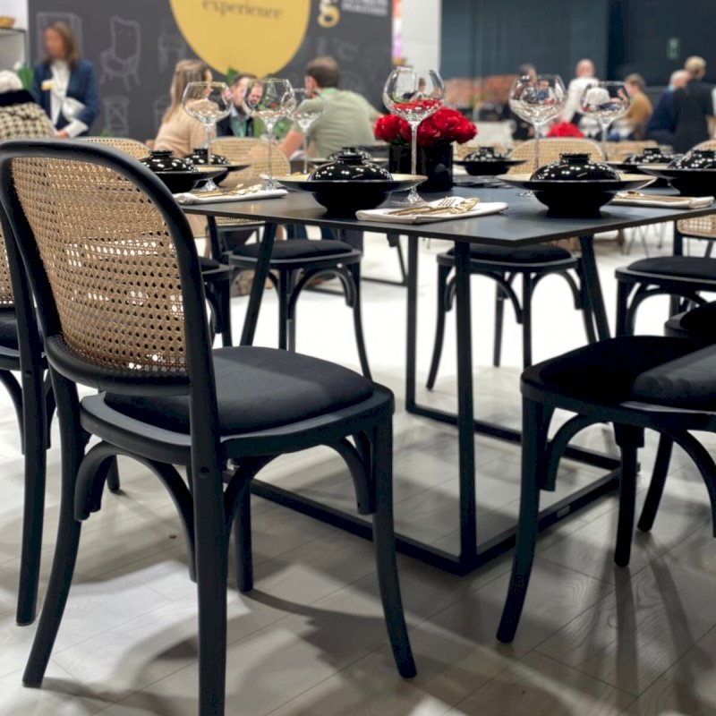 Cane Back Chair - Black Pad