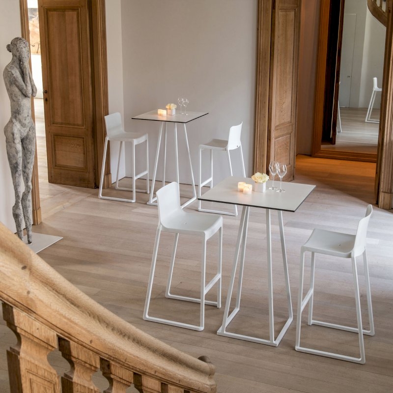 Dallas Square Poseur Table - White