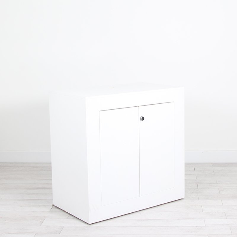 Illuminated Reception Counter White 1000 x 600 x 1000 with Graphics