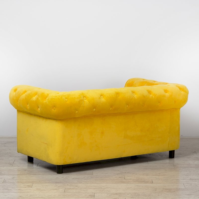 Chesterfield Fabric Sofa - Mustard