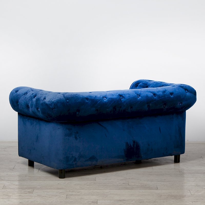 Chesterfield Fabric Sofa - Royal Blue