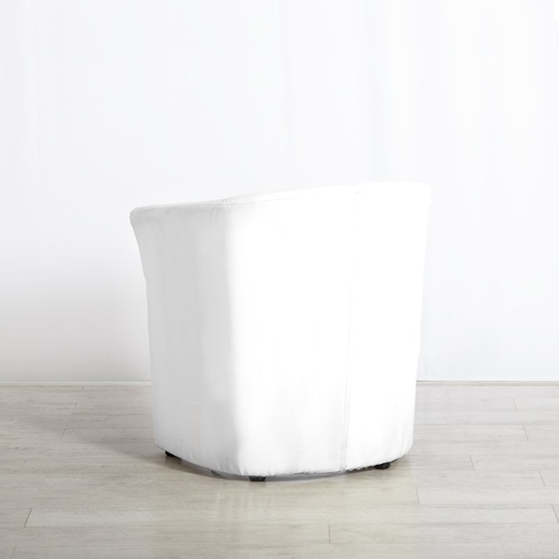 White Leather Tub Chair