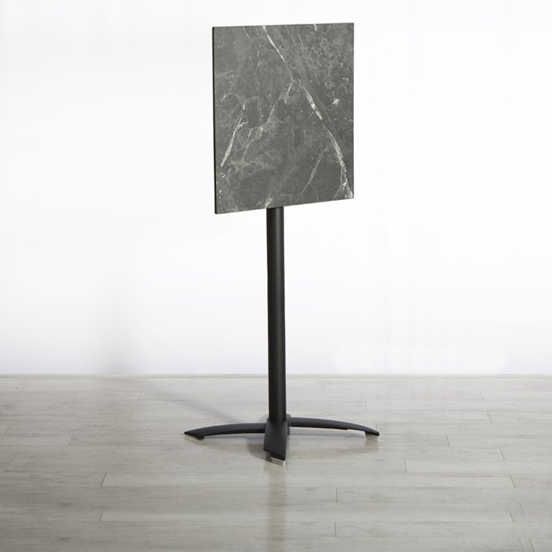 600mm Black Marble Square Poseur Table