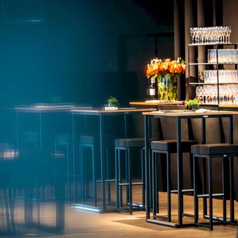 Nevada Bar Stool - Black Base Black Leather Pad