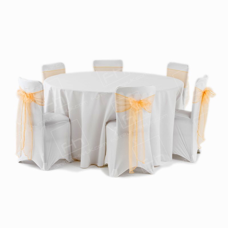 108 inch Round White Tablecloth (for 4ft)