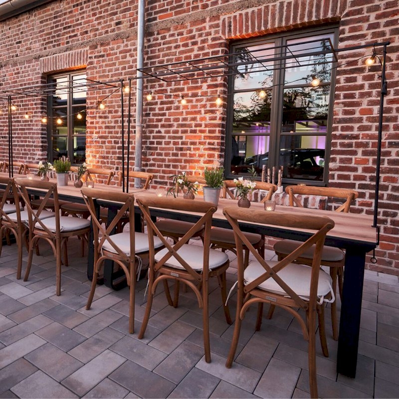 Utah Double Bistro Table - Black Base Black Top