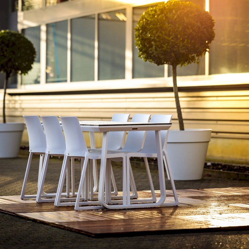 Utah Double Bistro Table - White Base White Top