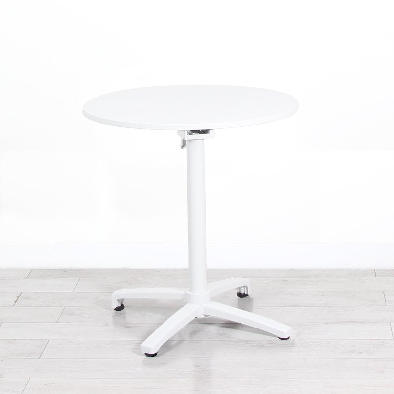 700mm White Round Bistro Table - White Frame