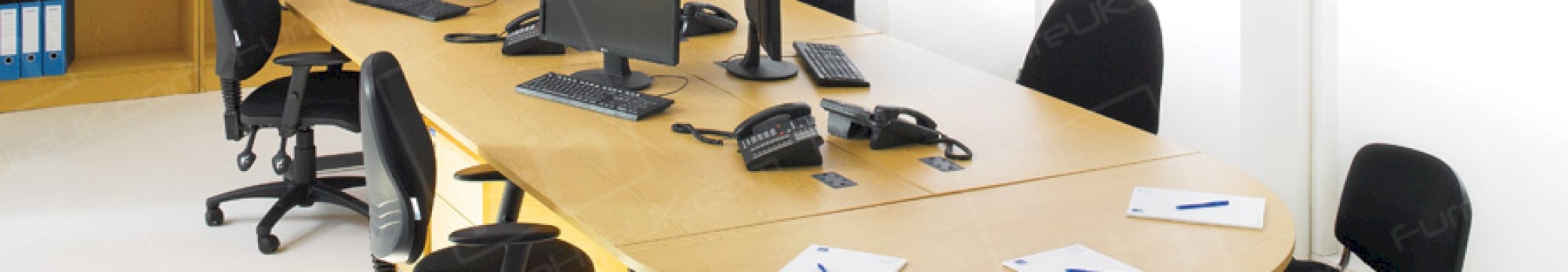 office with black ops and stacking chairs