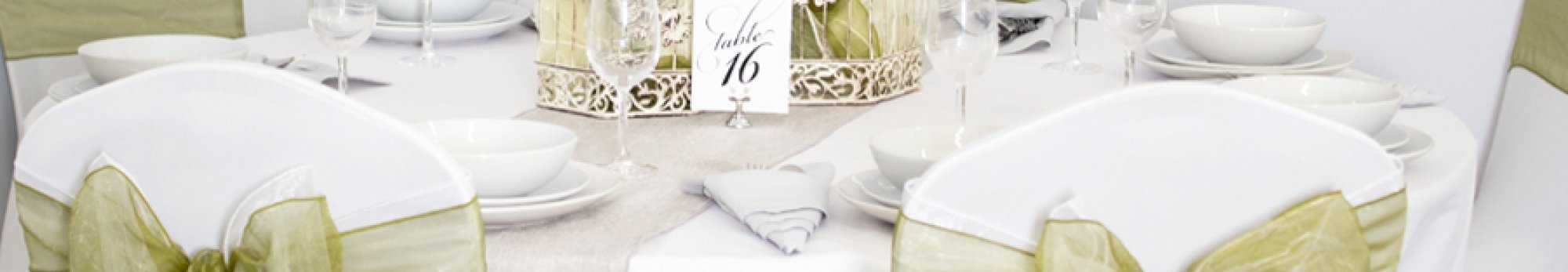 white chair covers and bows