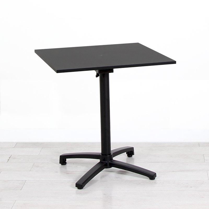 700mm Black Square Bistro Table - Black Frame