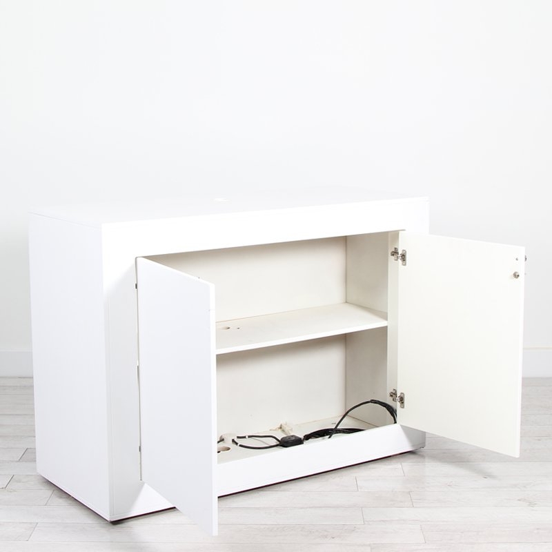 Illuminated Reception Counter White 1400 x 600 x 1000 with Graphics