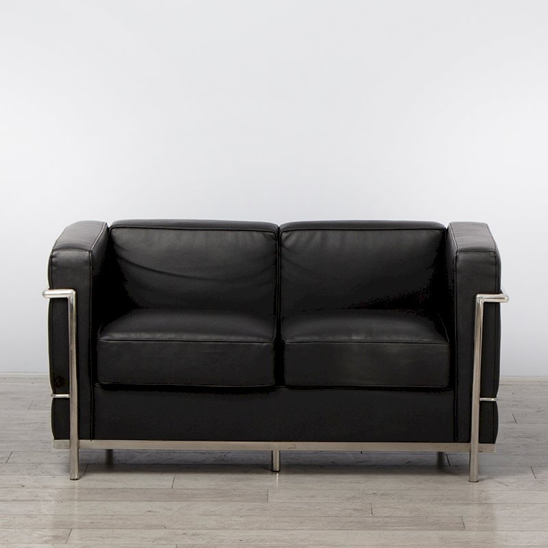 2 Seater Corbusier Sofa - Black