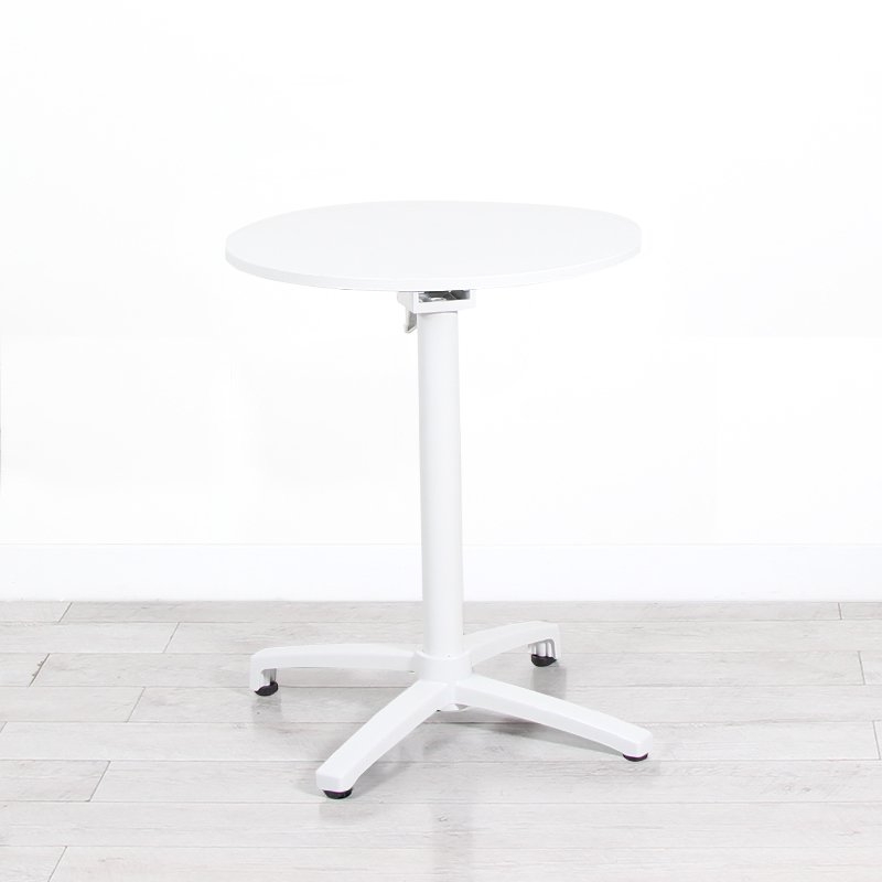 600mm White Round Bistro Table - White Frame